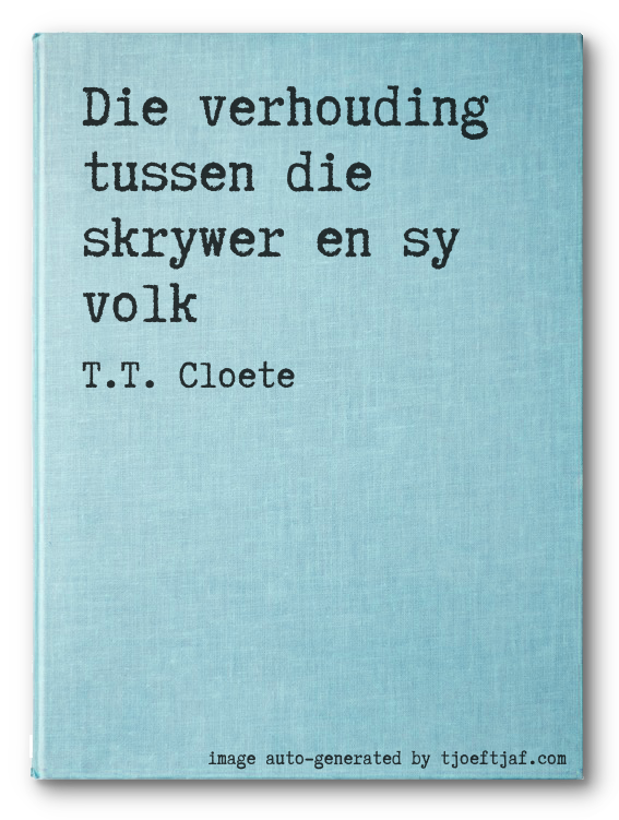Die verhouding tussen die skrywer en sy volk