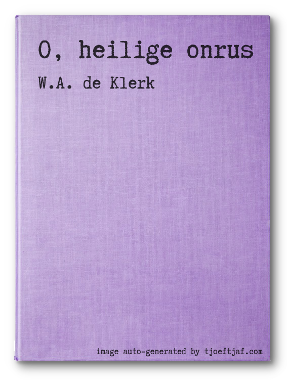 O, heilige onrus