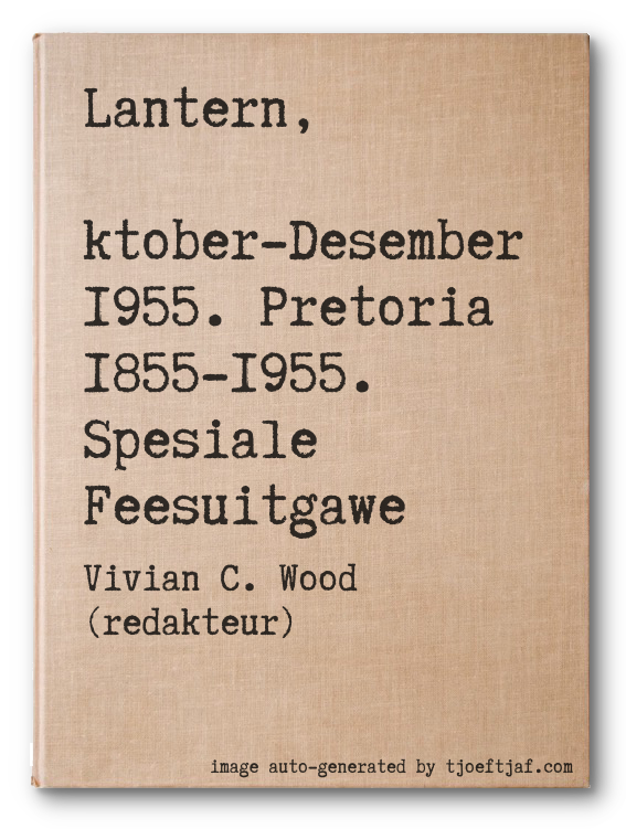 Lantern, Oktober-Desember 1955. Pretoria 1855-1955. Spesiale Feesuitgawe