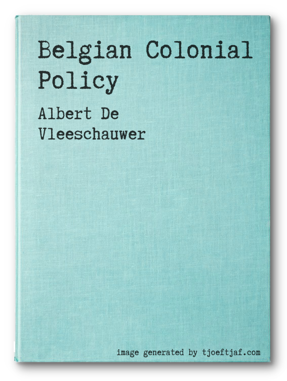Belgian Colonial Policy