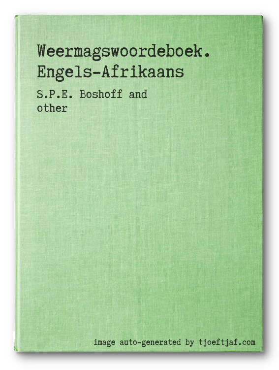 Weermagswoordeboek. Engels-Afrikaans