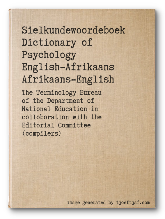 Sielkundewoordeboek Dictionary of Psychology English-Afrikaans Afrikaans-English