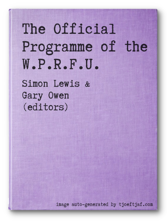The Official Programme of the W.P.R.F.U.