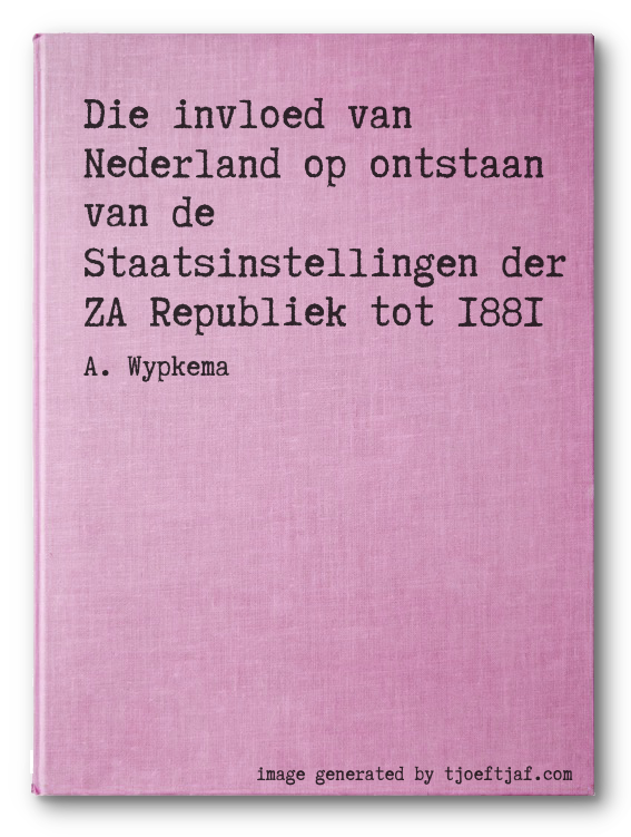 Die invloed van Nederland op ontstaan van de Staatsinstellingen der ZA Republiek tot 1881