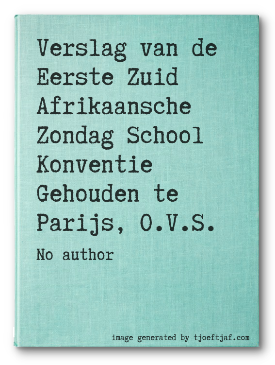 Verslag van de Eerste Zuid Afrikaansche Zondag School Konventie Gehouden te Parijs, O.V.S.