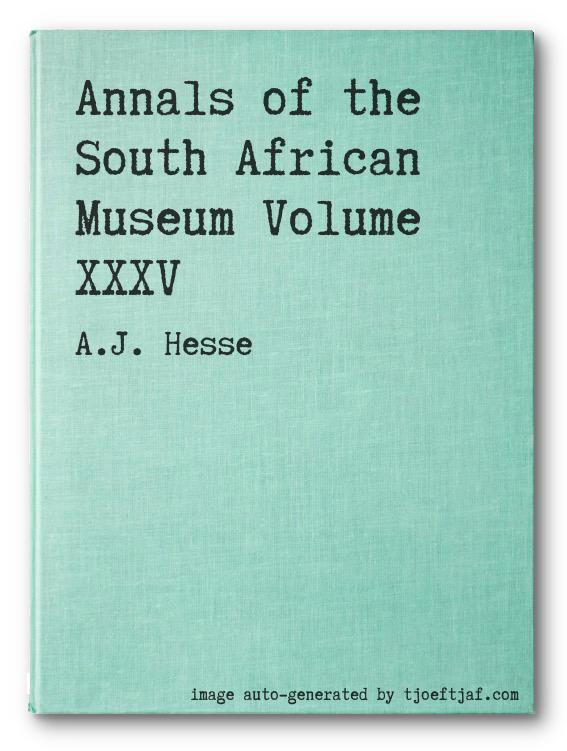 Annals of the South African Museum Volume XXXV
