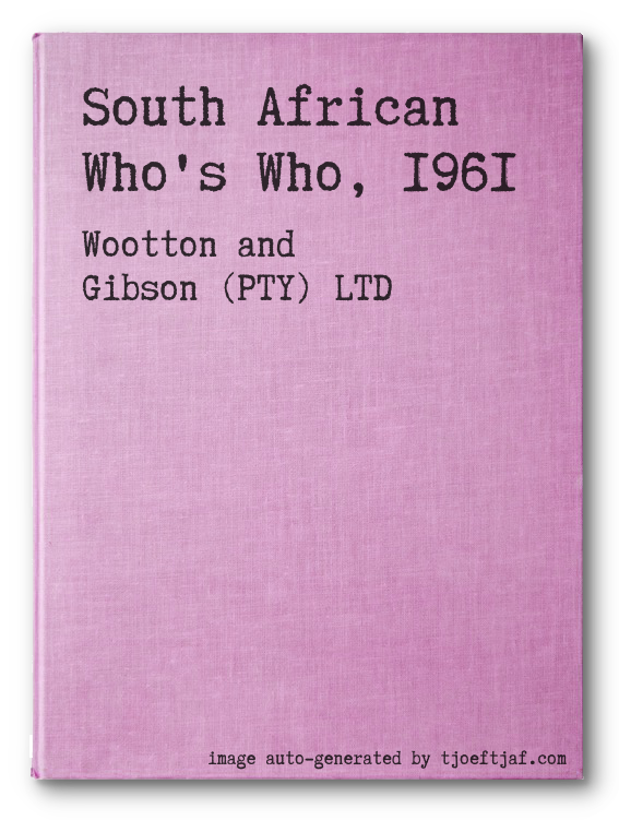 South African Who's Who, 1961