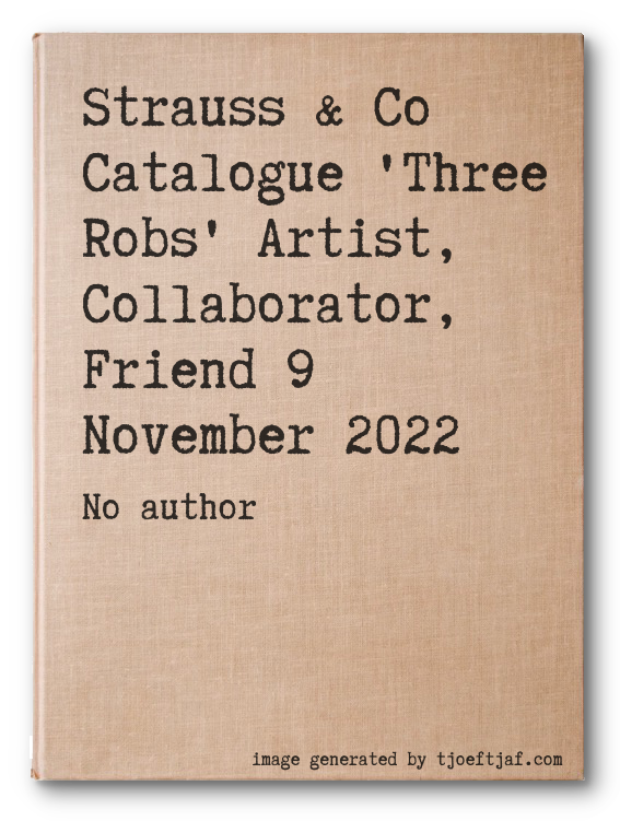 Strauss & Co Catalogue 'Three Robs' Artist, Collaborator, Friend 9 November 2022