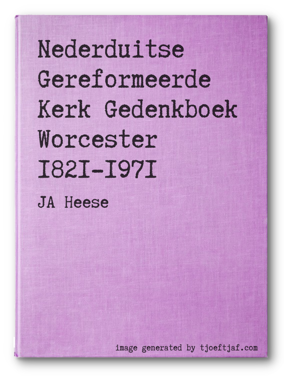 Nederduitse Gereformeerde Kerk Gedenkboek Worcester 1821-1971