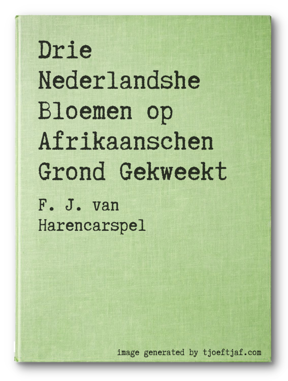 Drie Nederlandshe Bloemen op Afrikaanschen Grond Gekweekt