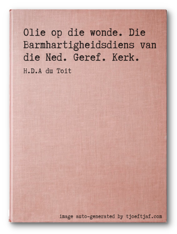 Olie op die wonde. Die Barmhartigheidsdiens van die Ned. Geref. Kerk.