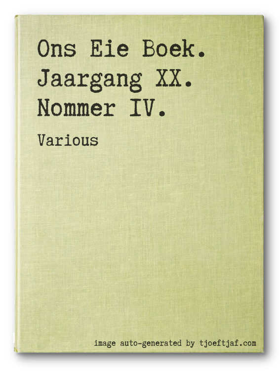 Ons Eie Boek. Jaargang XX. Nommer IV.