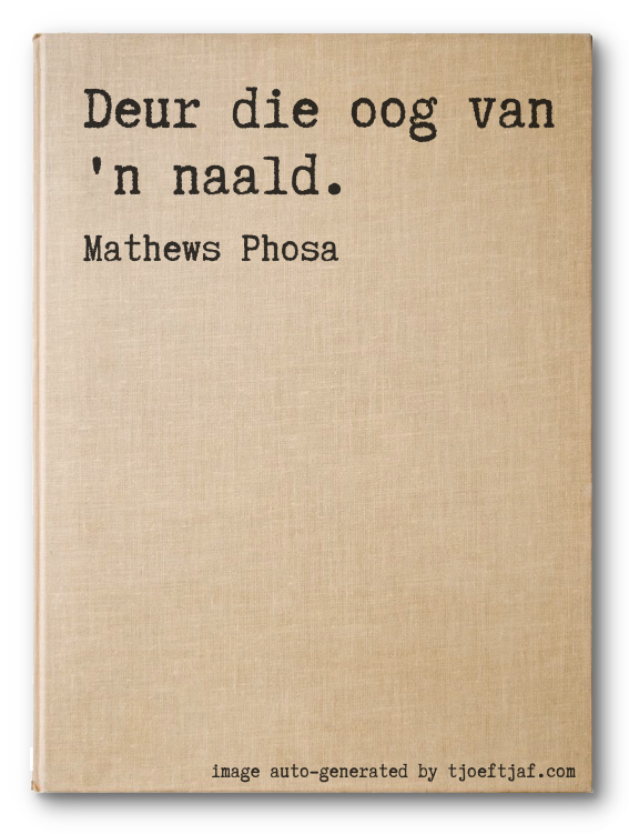 Deur die oog van 'n naald.