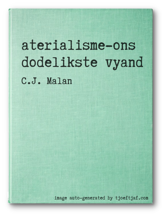 Materialisme-ons dodelikste vyand