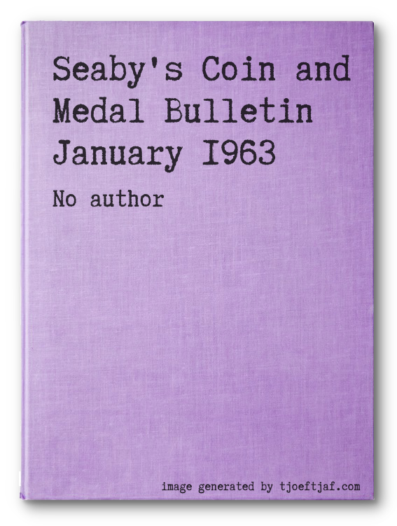 Seaby's Coin and Medal Bulletin January 1963