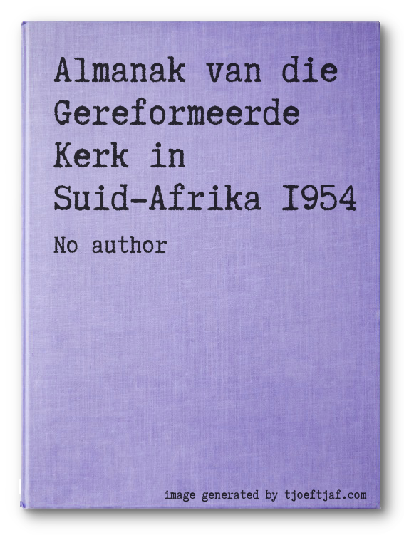 Almanak van die Gereformeerde Kerk in Suid-Afrika 1954