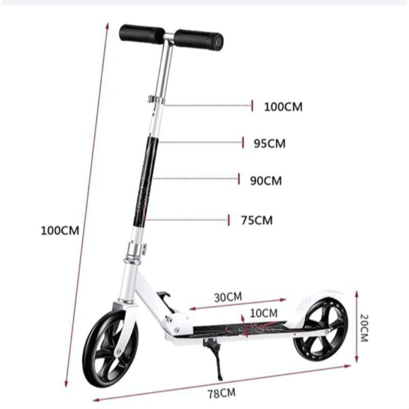 Black Folding 2-Wheeled Commuter Scooter With Adjustable Handlebars Copy