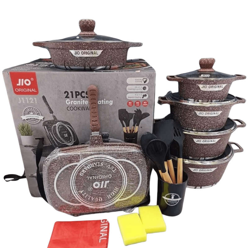 Jio original 21 pcs granite coating COMBO cookware