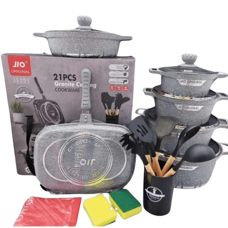Jio original 21 pcs granite coating COMBO cookware