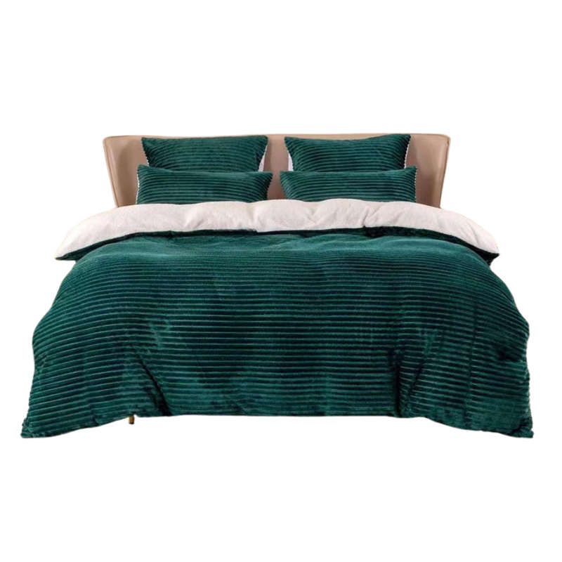 Luxurious 5-Piece Winter Wool and Velvet Comforter Set