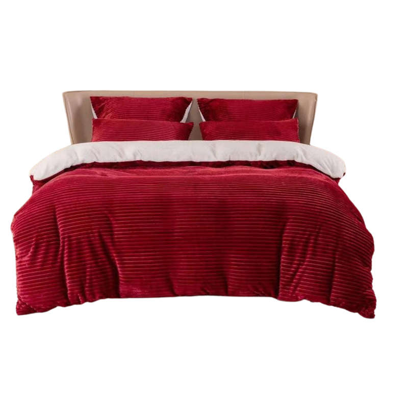 Luxurious 5-Piece Winter Wool and Velvet Comforter Set