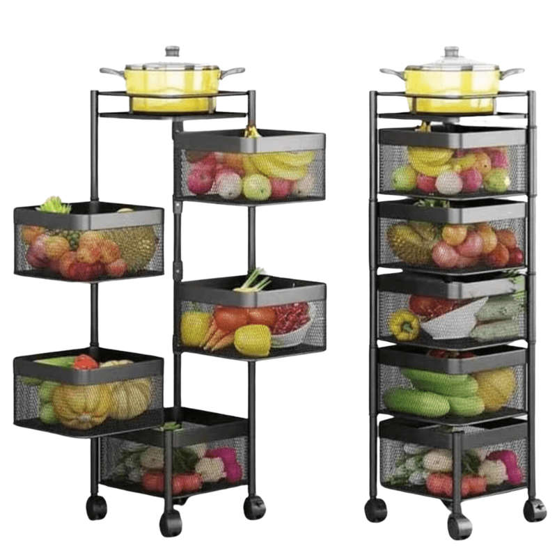 Versatile Kitchen Storage Cart on Wheels - Ideal for Vegetables, Fruits, Pots, and More!