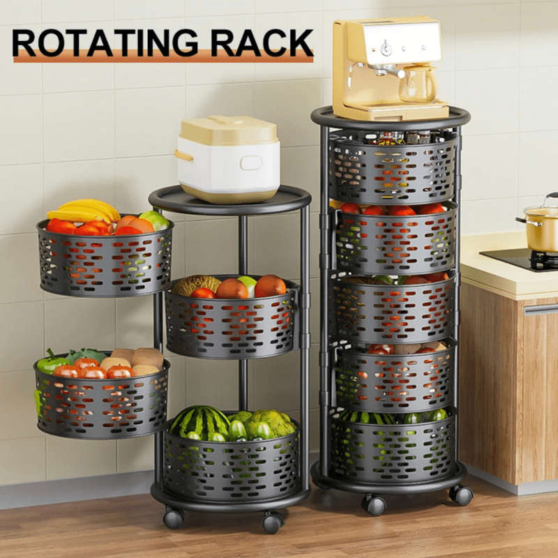 Versatile Kitchen Storage Cart on Wheels - Ideal for Vegetables, Fruits, Pots, and More!