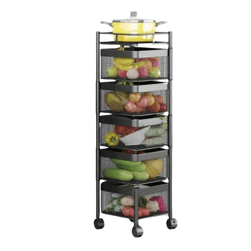 Versatile Kitchen Storage Cart on Wheels - Ideal for Vegetables, Fruits, Pots, and More!