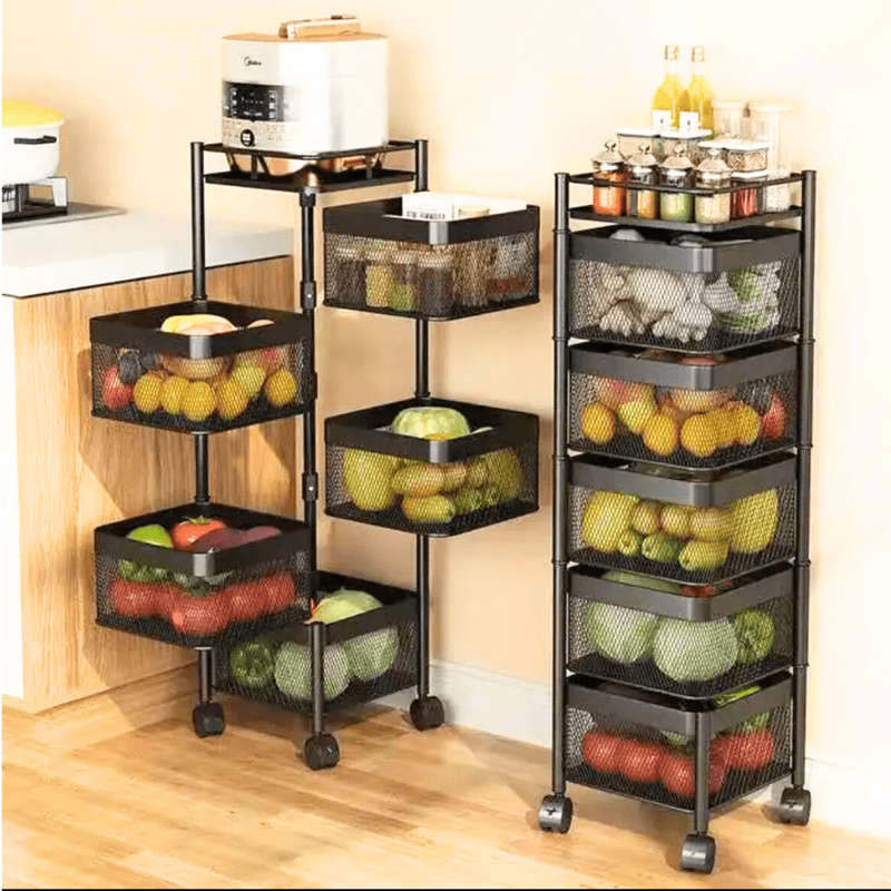 Versatile Kitchen Storage Cart on Wheels - Ideal for Vegetables, Fruits, Pots, and More!