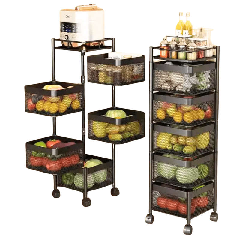 Versatile Kitchen Storage Cart on Wheels - Ideal for Vegetables, Fruits, Pots, and More!