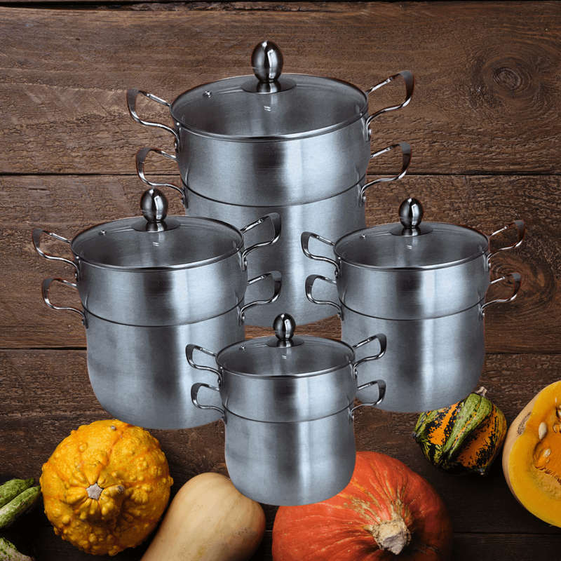 Product Name: 12-Piece Aluminium Pots Set - 18, 20, 22, 24 cm