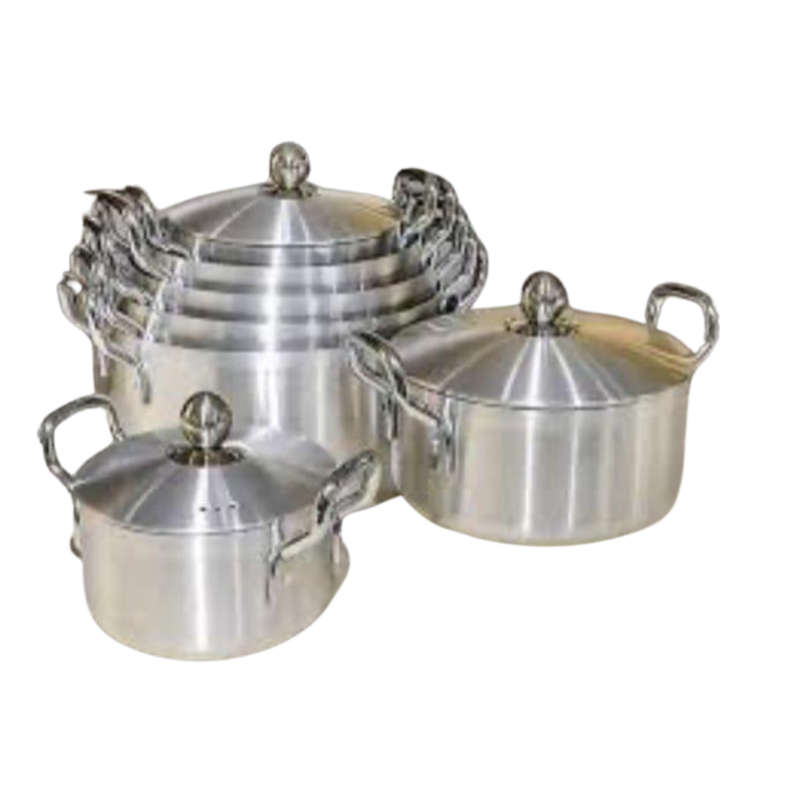 14-Piece High-Quality Aluminium Polished Deep Pot Cooker Set