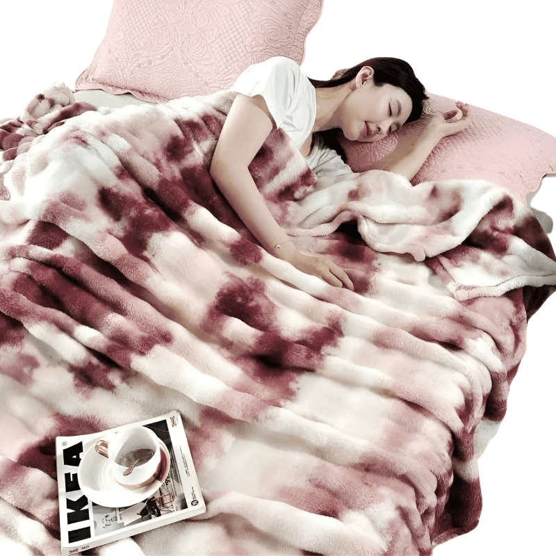 Maroon- Ultra-Soft Tie-Dye Throw Blanket