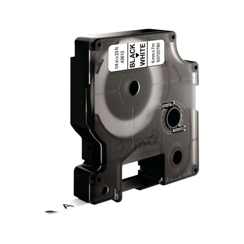 Dymo D1 Compatible Label Tape (Black on White) 6mm x 7m