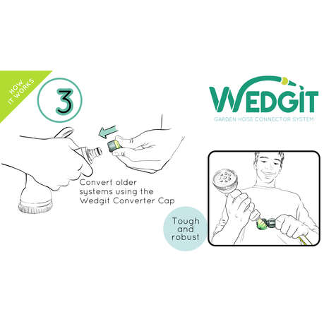 WEDGIT Tough Garden Hose Connector Starter Set for 19mm (3/4") Hose