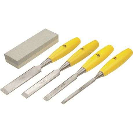 MTS Wood Chisel Set 4Pc + Oilstone WZ374