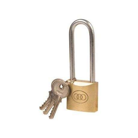 Padlock Tri Brass - 38mm (Long Shackle)