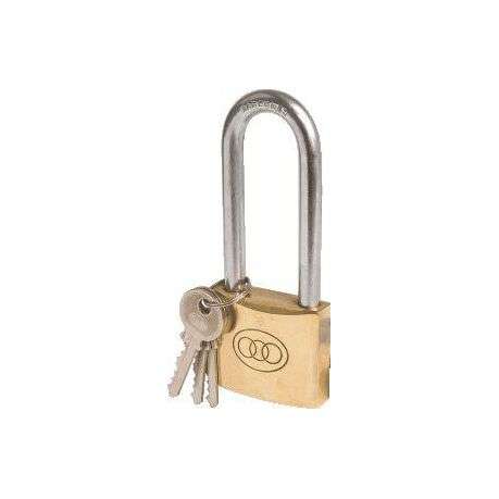 Padlock Tri Brass - 50mm (Long Shackle)