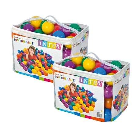 Intex Multi-Coloured 100 Piece Fun Balls - Pack of 2