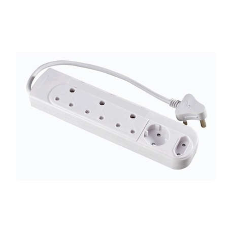 MTS 5 Way Multiplug with Surge Protection - White