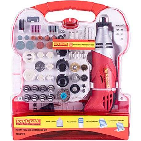 Tork Craft - Mini Rotary Tool And Accessory Kit - Set of 172