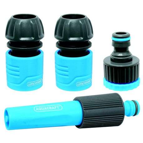 Aquacraft Hose Pipe Fittings and Nozzle Set 4PC (12mm 1/2")