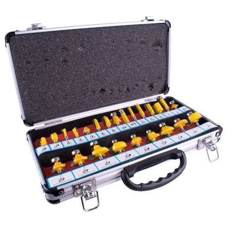 Tork Craft Router Bit Set 24Pc Aluminium Case 1/4 Shank