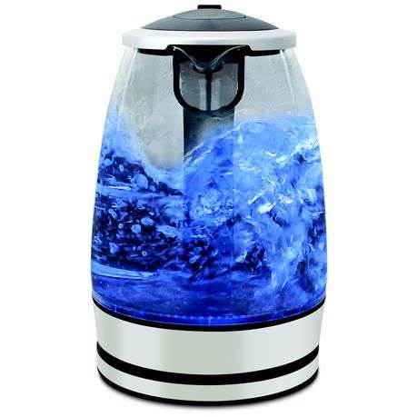 Mellerware Kettle 360 Degree Cordless Glass Silver 1.8L 2200W "Azure"