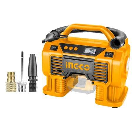 INGCO - Auto Air Compressor with Adaptors (Lithium-Ion - P20S Range)-20V