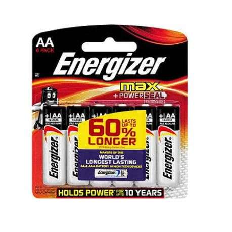 Energizer E91BP6 MAX Alkaline AA Battery Card 6