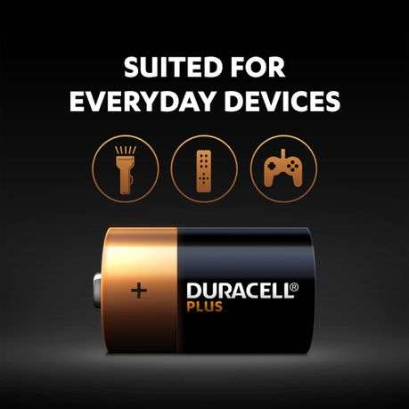Duracell Plus D Alkaline Batteries, 1.5V LR20 MN1300 - 2 Pack