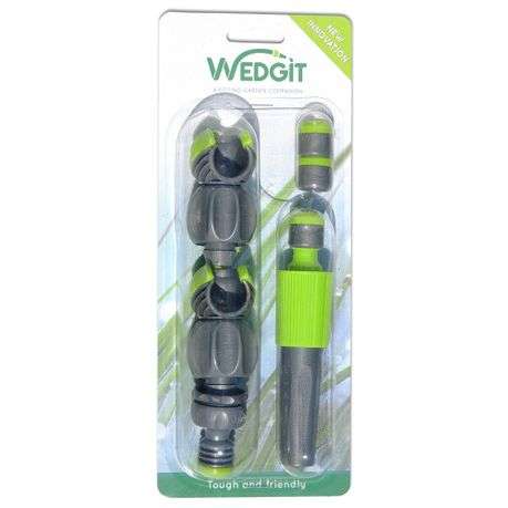 WEDGIT Tough Garden Hose Connector Starter Set for 19mm (3/4") Hose