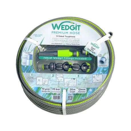 Wedgit Premium Garden Hose 12mm (1/2") 20m 35bar with Connector Starter Set