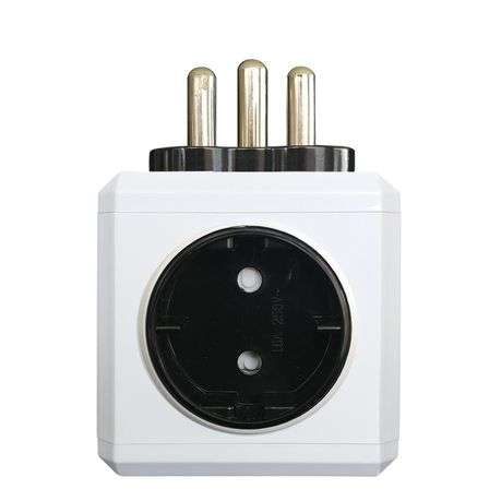 Dual USB charger with multi sockets - Black